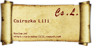 Csirszka Lili névjegykártya